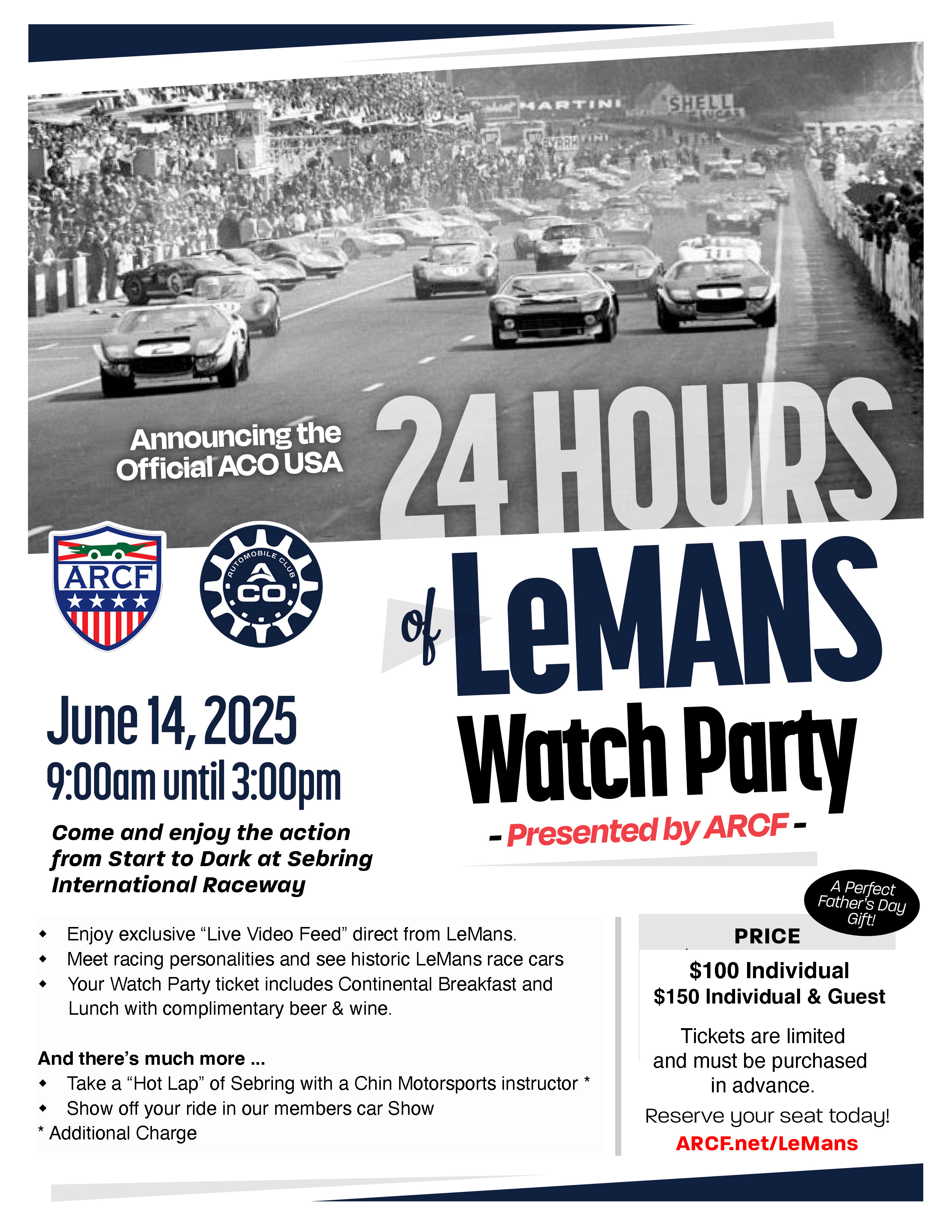 Le Mans Watch Party Flyer