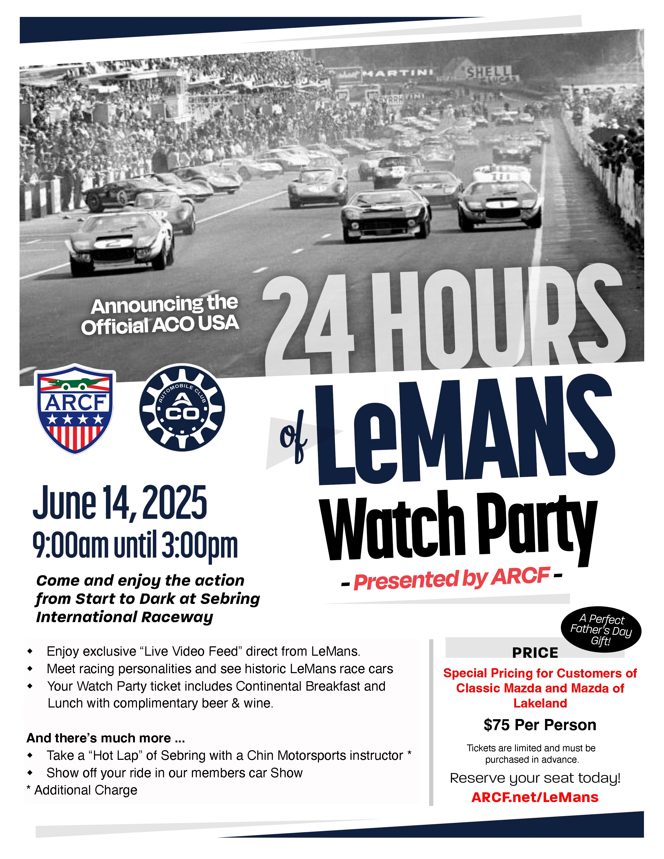 Le Mans Watch Party Flyer